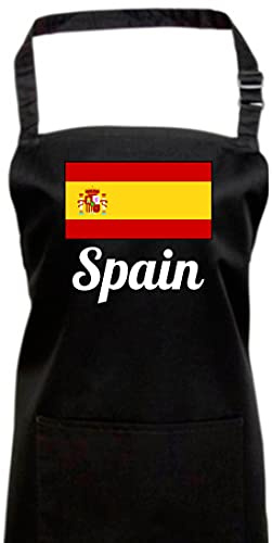 Shirtinstyle Kochschürze Latzschürze, Land, Länder, Spain, Spanien, Farbe Schwarz