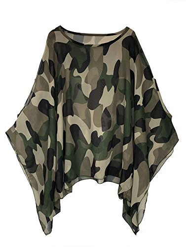 Max Hsuan Womens Ladies Baggy Oversize Plus Size Batwing Tunic Top Blouse Floral Chiffon Kaftan