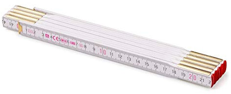Metrie™ – 1x Règle Pliante en Bois Règle Pliante de 2 m de long, Règle graduée avec | Graduation duplex - Fabriqué dans EU (1, PROFI)