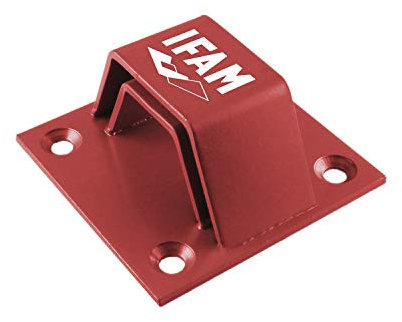 IFAM | Ancoraggio da terra per moto Pit Stop| Livello di protezione antifurto | Doppio arco di acciaio | Colore rosso|Adatto per montaggio a parete
