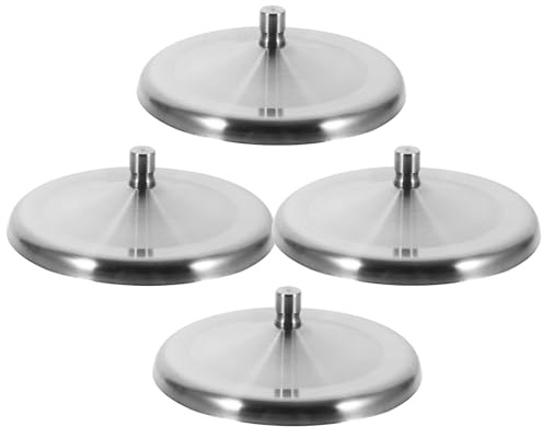 Lurrose 4 st rostfritt stål kopplock tumlare ersättningslock metall kaffemugg kopp skydd te glas anti- damm drick skydd för hem kaffe kök 10 cm silver