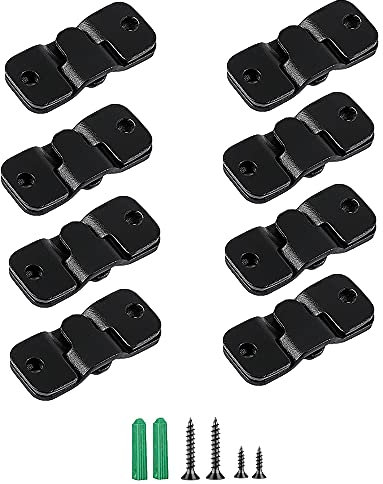 WeqeYent Lot de 8 paires (16 pièces) de supports de montage encastrés dissimulés avec boucle de suspension en acier inoxydable pour cadres de photos, miroirs, cadres et connecteurs de meubles (noir)