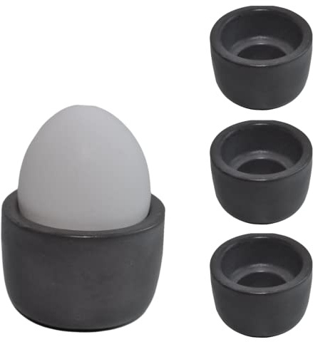 Betonics Eierbecher Aria grau 4er-Set aus Beton | Handmade Eibecher für das Frühstücksei & Frühstückstisch | Becher für alle Eigrößen geeignet | Handmade mit <3 in Germany