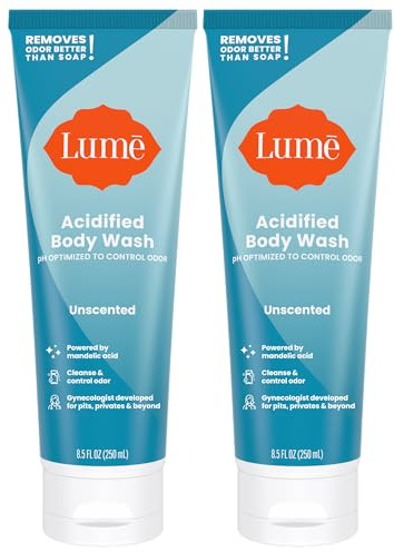 Lume Acdified Body Wash - Eliminates Odour Reactions, pH Optimises and Promotes Healthy and Soft Skin 240g (Pack of 2) (Odourless)