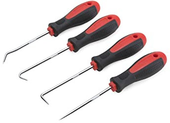 ROTATION Precision Hook and Pick Set for Automotive | 4-Piece Hand Tools (red)