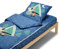 Bleu Câlin Caradou® Koala - Juego de Cama Infantil (3 Piezas, sin edredón, 90 x 190 cm, algodón), Color Azul