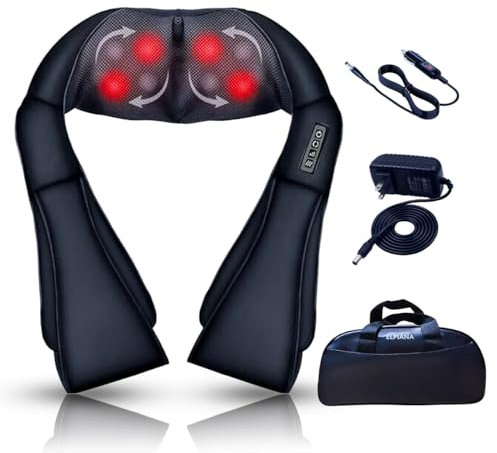 Electric Neck & Back Massager with Heat – 3D Deep Tissue Kneading for Neck, Shoulders, Waist & Legs – Portable Home & Car Massager – Gift for Women, Men, Family