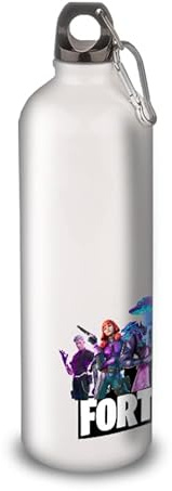 Borraccia in alluminio – acciaio inossidabile (thermos 24h) riutilizzabile da 330 ml a 750 ml, Battle Royale Team (Aluminium, Moschettone L 750 ml)
