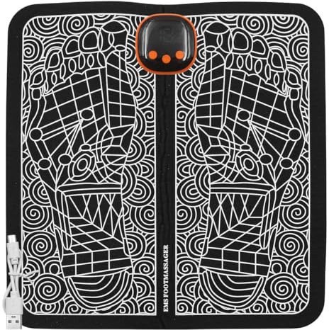 Namvo masseur de pieds USB Rechargeable pliant Portable tapis de Massage des pieds électrique avec 8 Modes 19 intensités écran LCD