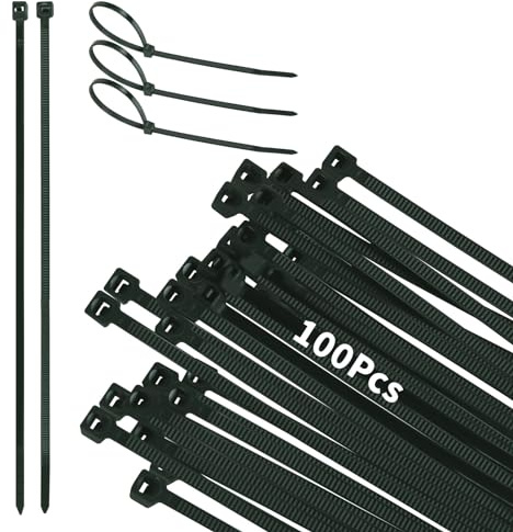 WOLTU Kabelbinder uv beständig 200 mm x 4 mm 100 Stück Grün mit Zugfestigkeit 19 kg aus Nylon für Zaunblende Gartenbau Kabelmanagement Gartenarbeit Wohnen