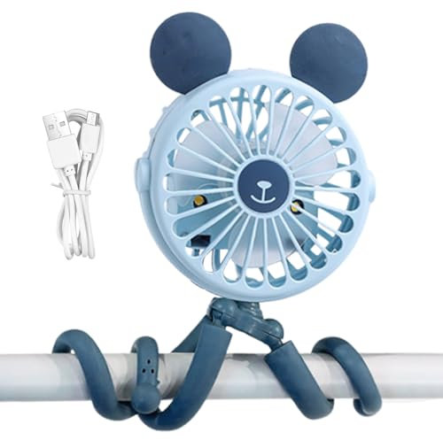 COMFOLIVING Ventilador de pulpo para cochecito, ventilador de trípode con clip para cochecito, ventilador eléctrico portátil silencioso para cualquier carrito