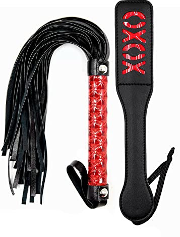 MILOPEDOX Leather Adult Paddle - Equestrian Horse Paddle - Horse Whip Crop Set