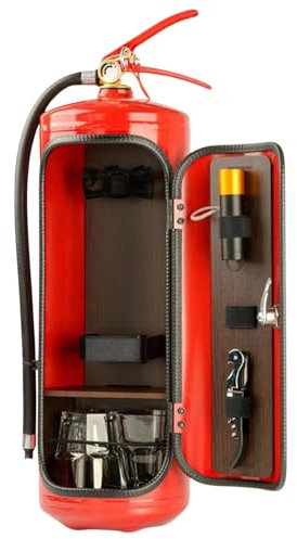 FVPKYUR 12x30cm Eisen Feuerlöscher Minibar Mit 2 Schlüssel, Weinlagersystem | Minibar Feuerlöscher, Wein Aufbewahrungsboxen | Neuheit Feuerlöscher Minibar Für Liebenden Feuerwehrmann