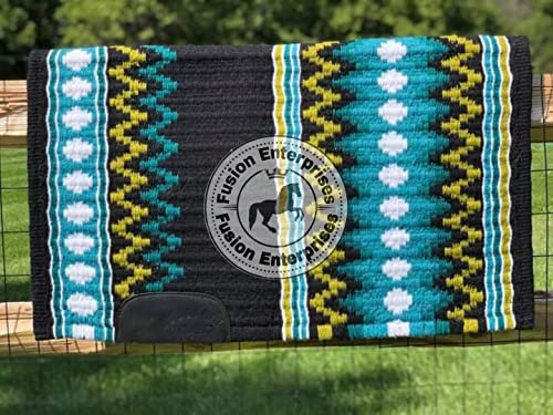 EQUIEMPRESS Sattelunterlage Western Show/Westernsatteldecke aus Neuseelandwolle, Top Wool Pad Sensor Flex (Anpassung möglich) A-09 (36 x 42)