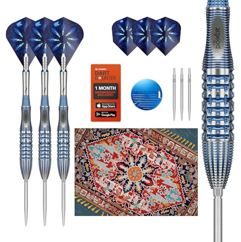 Target Darts Phil Taylor Steel Tip Gx2 Dart Set, 26G | 95% Tungsten Darts, Pro Ultra No.6/Vapor S Flights & Power Titanium Shafts, Swiss Nano Points Silver & SP Tool Included | Player Edition