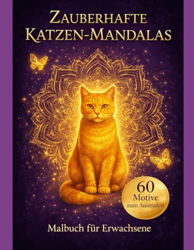 Zauberhafte Katzen-Mandalas – Für Entspannung, Kreativität und Stressabbau: 60 einzigartige Ausmalmotive für Kinder, Jugendliche und Erwachsene – Katzen-Mandalas zum Ausmalen gegen Stress