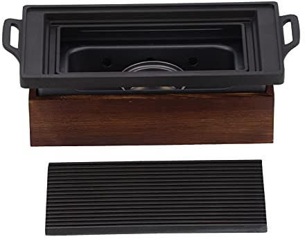 BRRNOO Plaque de Barbecue Antiadhésive, Poêle à Griller Double Épaisseur pour Cuisine Saine, Base à Double Usage, Chauffage Uniforme, Facile à Nettoyer, Plaque de Grill sans