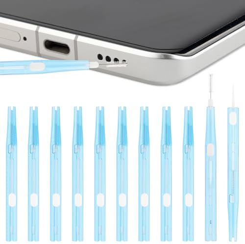 10 pcs Charge Charging Port Cleaning Brush Kit, Plastic Cell Phone Cleaning Brush Nylon Bristles & Hook Dual-Function Port Cleaner Accessories for Phone Headphones