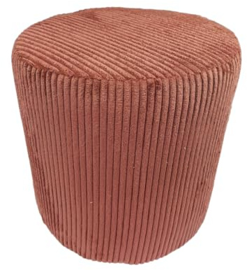 Max Mebels Cord-Hocker POSO 40x40 cm gepolstert rund – weiches Sitzkissen oder Fußhocker für Wohnzimmer – Dunkelrosa