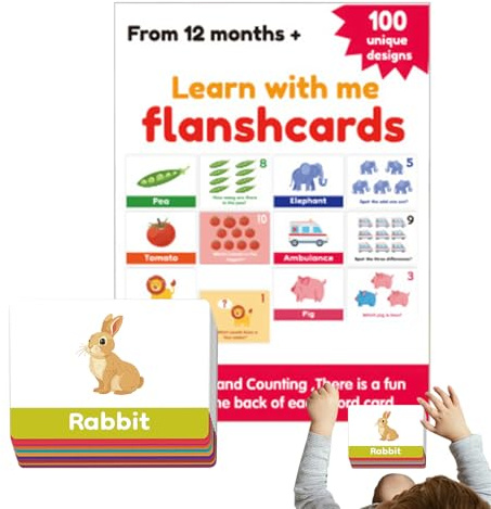 Carte Educative per Bambini - Studio Interattivo del Vocabolario Linguistico,Carte Gioco per l'Apprendimento delle Lettere Inglesi - per bambini maschi, in età prescolare, da 1 anno in su, a casa e in