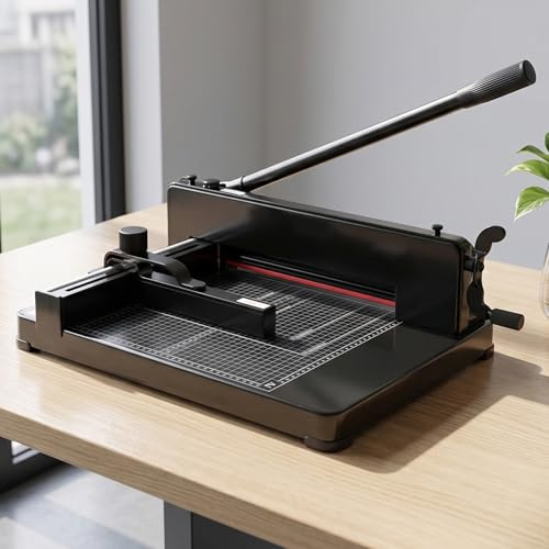 YUZINO A4 Papierschneidemaschine, Hochleistungs-Papierschneider, zum Schneiden von Papier mit einer Stärke von bis zu 4 cm, Papierschneider mit doppeltem Schutz für Büro, gewerbliche Kopierzentren u
