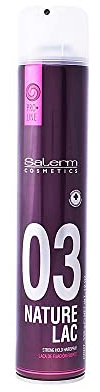 SALERM Pro Line Nature Hair Spray 03, Laca de Pelo Profesional, Fijación Fuerte y Natural, Efecto Anti Humedad, Para Cuero Cabelludo Sensible, Secado Rápido, Larga Duración, El embalaje puede variar