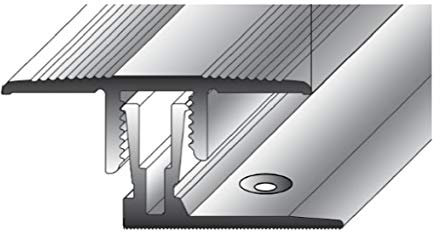3 Meter (3 x 1 m) Klick-Übergangsprofil Laminat Parkett/Übergangsleiste, Höhe 11-15 mm, 33,5 mm breit, 2-teilig, Alu eloxiert, inkl. Schrauben und Dübel, Farbe: Bronze Hell