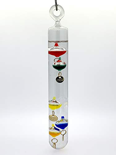 Glassic Gifts® Hanging Galileo Thermometer Glass Ornament