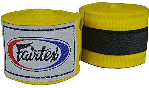 Fairtex Bandagen, halb-elastisch, 4.5 m, gelb, Hand Wraps, semi Elastic