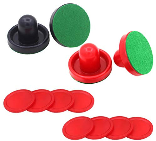 TOYMYTOY Tisch Airhockey Pushers Pucks Set, 4 Drücker 4 Lints Und 8 Dunkelblau Pucks FüR Tisch Airhockey Familienspaß Und Stundenlanges SpielvergnüGen FüR Spaß Mit Familie Und Freunden