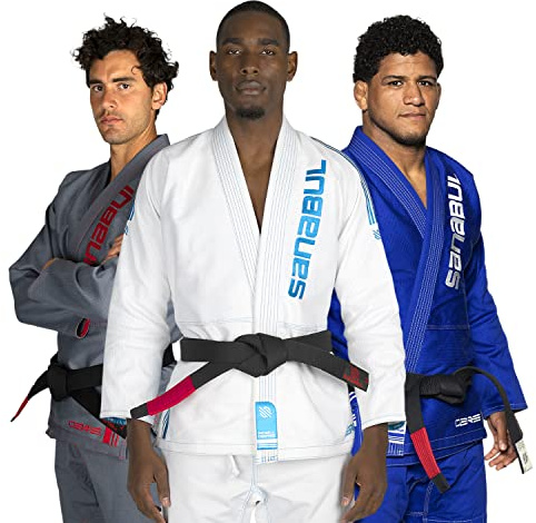 Sanabul Core Competition Brazilian Jiu Jitsu BJJ Gi (See Special Sizing Guide) (White/Blue, A4)