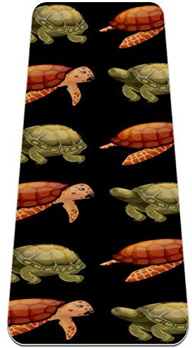Eslifey Schildkröten-Yogamatte, dicke rutschfeste Yogamatte für Frauen und Mädchen, Übungsmatte, weiche Pilates-Matten, 182,9 x 61 cm, 6,4 mm dick