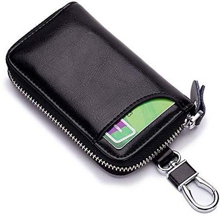 llavero de cuero para coche, 6 colores Estuches de Llaves Cuero Clásico para Mujer y Hombr, Estuche de Llaveros Piel con Llavero para Coche 6 colores para elegir