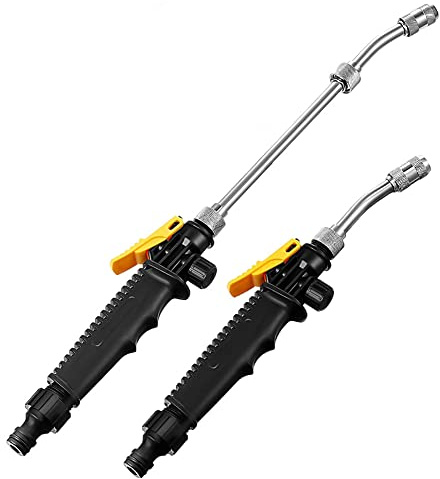 ALHX 2Pcs Hochdruck Wasserpistole, Hochdruck Gartenbrause Metall, Sprühlanze für Gartenschlauch, Autowaschwasserpistole, Wasserpistole für Autowaschanlagen und Garten Bewässerung