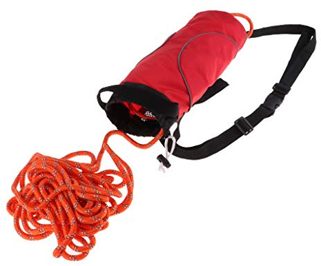 Wurfsack Rettungswurfleine/Schwimmseil Mit Tasche - 21 Meter reflektierendes Seil rot schwarz Tasche