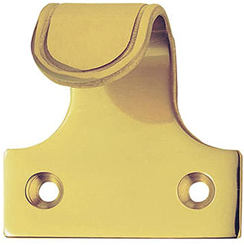 Loops Sash Window Lift Handle - 53 x 52mm - 33mm Fixing Centres - Polished Brass | Sliding Sash Window Fitting - Traditional Style Pull Lift Window Handle - Sash Window Fixture