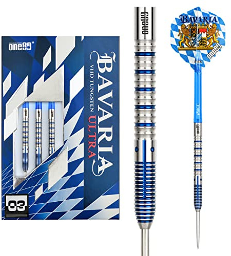 ONE80 Steel Dart Bavaria Ultra 90% Tungsten Steeltip Dart Set mit Bayern Flight – Präzisionsdart für Profi & Ambitionierte Spieler