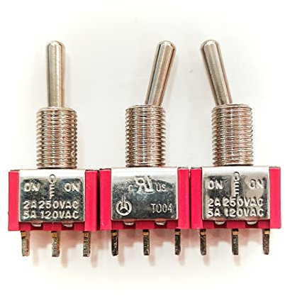 Multipack 10 ud. de K LUFT CONMUTADOR INTERRUPTOR DE PALANCA DE 3 POSICIONES ON/OFF/ON 2A/250V (3TERMINALES)