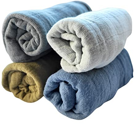Pippi Baby Spucktücher Mulltücher 4er Pack (Blue Ocean)