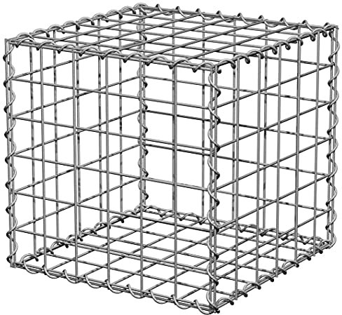 Suregreen Gabion Baskets Cages Galvanised Wire Mesh | 10 Gauge Wire | Multiple Sizes | 75mm x 75mm Holes (525mm x 525mm x 525mm)