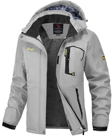 donhobo Damen Jacken Fleecejacke Winterjacke Wasserdicht Atmungsaktiv Verdickt Warm Winddicht Softshelljacke Outdoor Funktionsjacke mit Abnehmbare Kapuzen