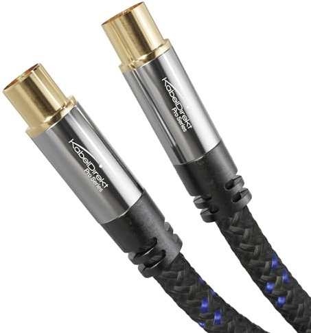 KabelDirekt – 4K Antennenkabel, Koaxialkabel, TV Kabel Nylon – 0,5m – Fernsehkabel mit bruchfestem Metallstecker für digitales & analoges Fernsehen (Antennenstecker auf Buchse für DVB-C/DVB-T/DVB-S)