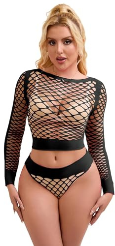ohyeahlady Sexig öppen damunderkläder set stor storlek sexiga underkläder stygg dam het het naken miniklänning kort genomskinlig fisknät babydoll sensuell bodystocking fishnet klubbkläder
