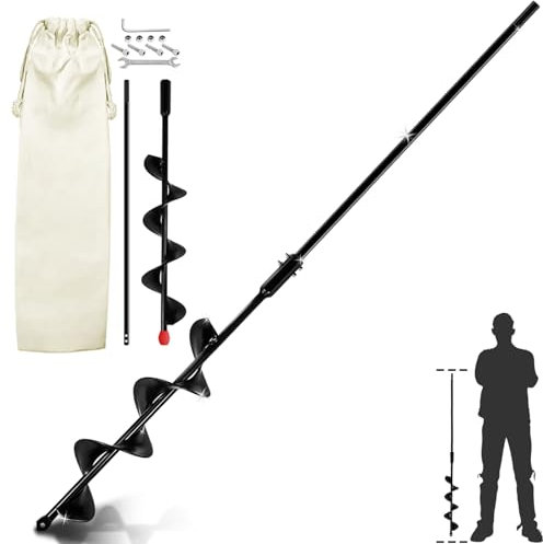 7.5x85cm Auger Drill Bit for Planting,Disassemble Length Garden Auger Drill Bit,Garden Spiral Hole Drill for Bulbs and Potted Plants,Planting Auger for 3/8 Hex Drive Drill