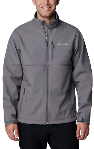 Columbia Mens Ascender Softshell Full Zip Rain Jacket, City Grey, Large