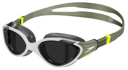Speedo vuxen kvinnlig biofuse 2.0 simglasögon simglasögon, landsgrön/vit, en storlek