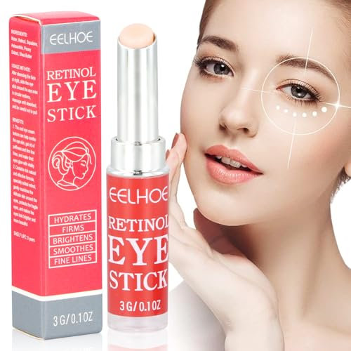 Dokeno 2 Pezzi Crema Retinolo Crema Contorno Occhi Retinolo Sotto gli Occhi Crema Antietà Retinolo Eye Stick per Cerchi Scuri Occhi Gonfi e Rughe, Retinol Eye Stick per Tutti i Tipi di Pelle