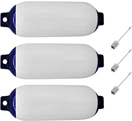 dissot Bootsfender, aufblasbar, 3-teilig, PVC, für Boote, Segelboote, Cuddy, etc. (4,5 x 16 )
