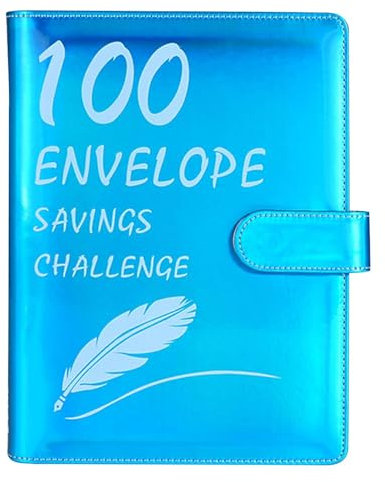 Moreeulsi 100-Spar-Challenge-Ordner, 100-Umschlag-Ordner - Geldumschläge Haushaltsbuch für Sparherausforderungen,Paar-Ordner mit wiederverwendbarem laminiertem Tracker, flexible Budgetierung
