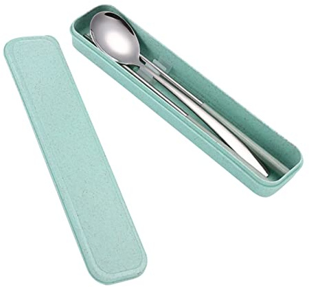 Alipis 3 Pièces 304 kit étui de rangement cuillère baguettes zestaw do przechowywania pa?eczek ?y?k? argenterie de voyage couverts de table vaisselle ustensiles de camping Green
